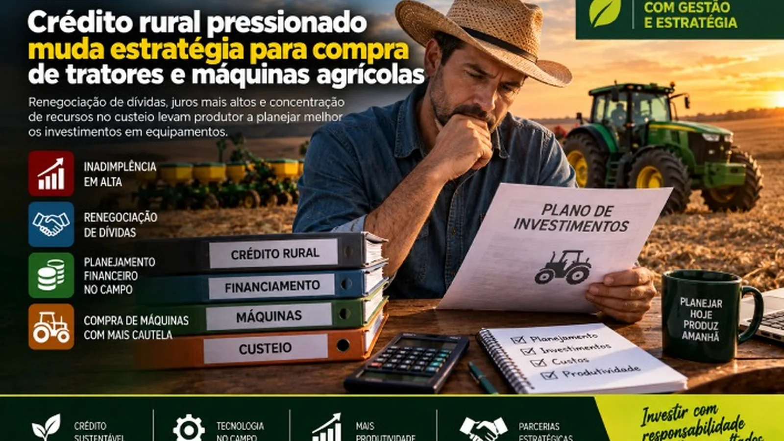 Crédito rural pressionado muda estratégia para compra de tratores e máquinas agrícolas