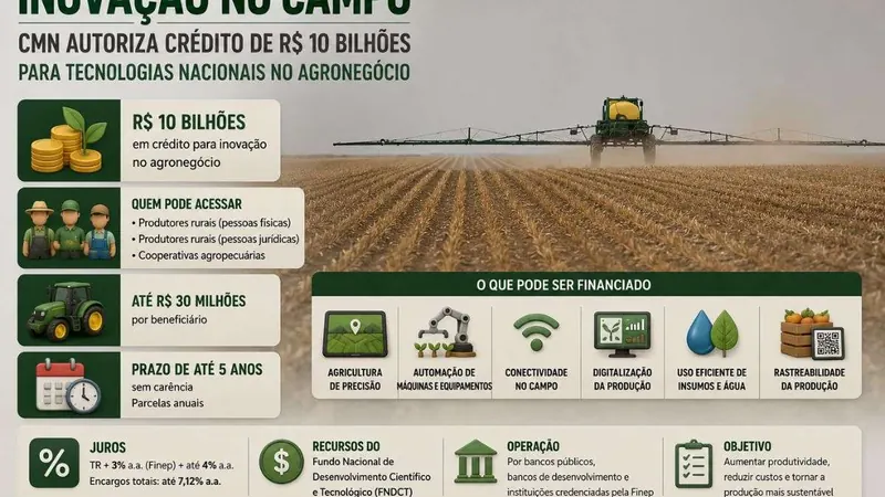 CMN aprova crédito de R$ 10 bilhões para inovação no agronegócio